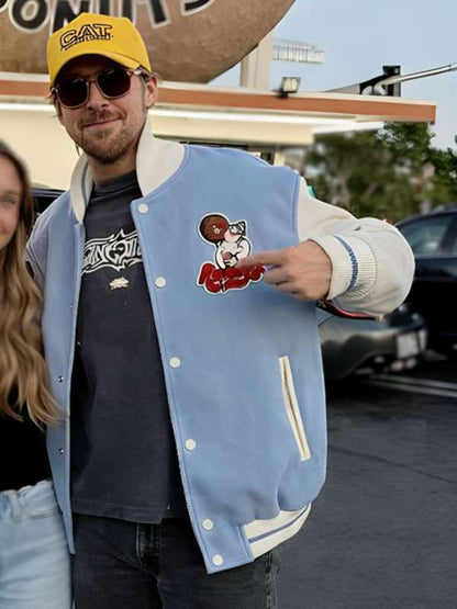 Ryan Gosling Randy Donuts Varsity Jacket - back view