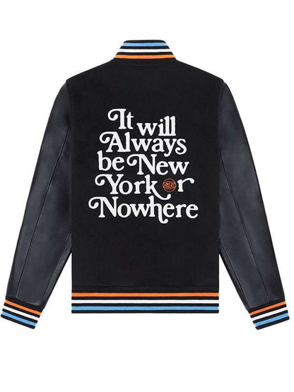 Mariska Hargitay Knicks Black Varsity Jacket - alternate view