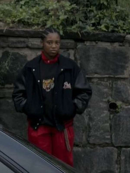 Laverne Power Book III Raising Kanan S03 Black Varsity Jacket - side view