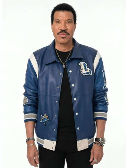 Lionel Richie American Idol Blue Varsity Jacket - side view