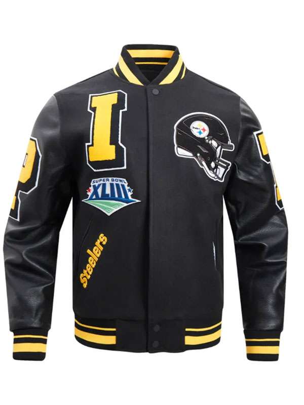 Pittsburgh Steelers Letterman Jacket - back view