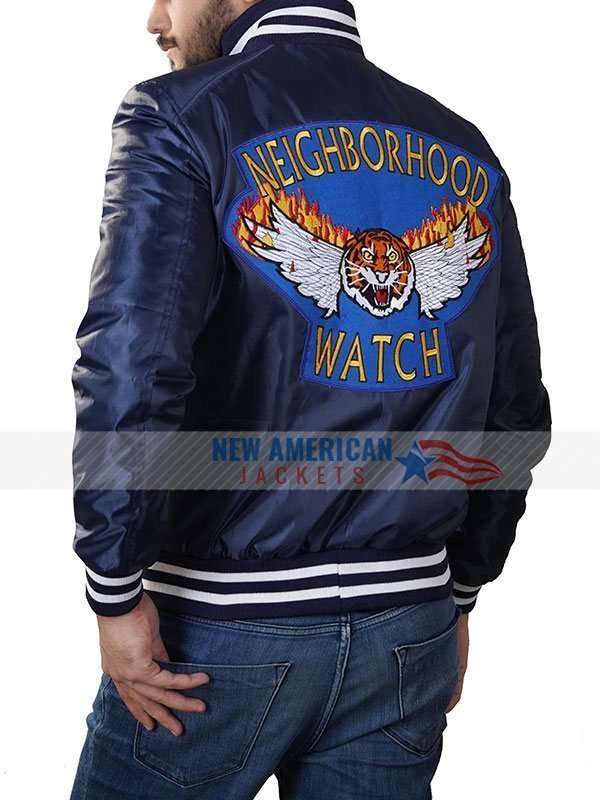 Ben Stiller the Watch Neighborhood Varsity Jacket - back view