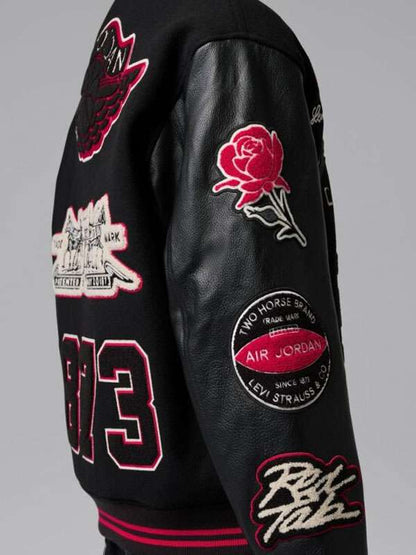 Mookie Betts NBA All Star Black Varsity Jacket - detail view