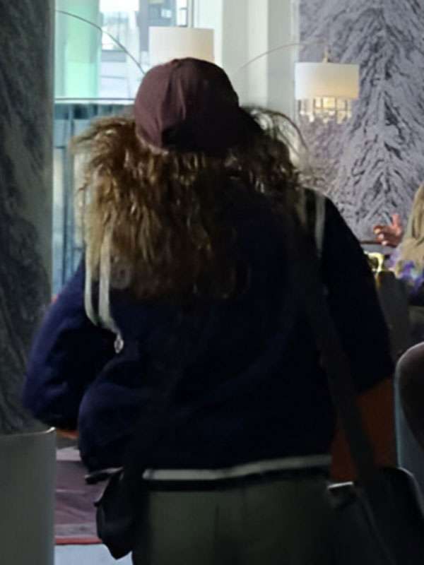 Joey King a Family Affair 2024 Varsity Jacket - detail view
