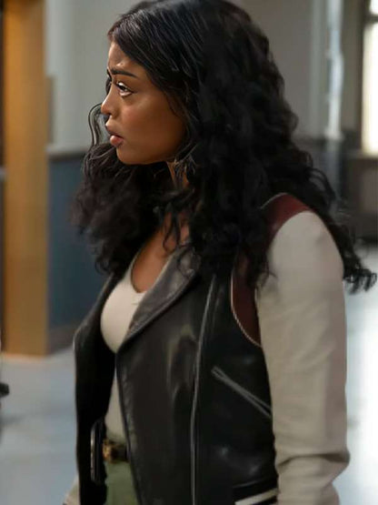 High Potential Daphne Forrester Varsity Jacket - side view
