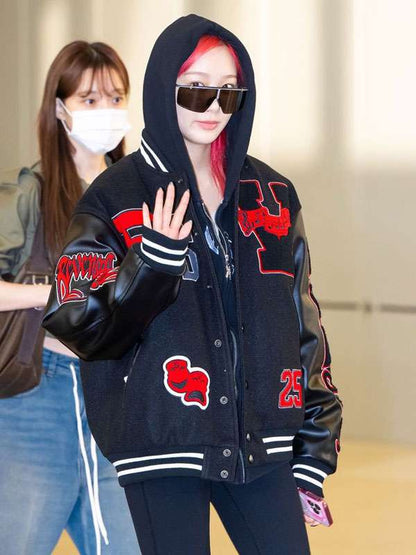 Giselle Bad Vibes Varsity Jacket - side view
