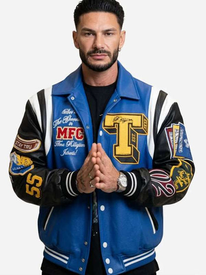 Jersey Shore Family Vacation Pauly D Varsity Jacket - side view