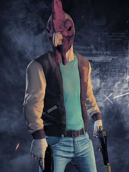 Payday 2 Hotline Miami Varsity Jacket - back view