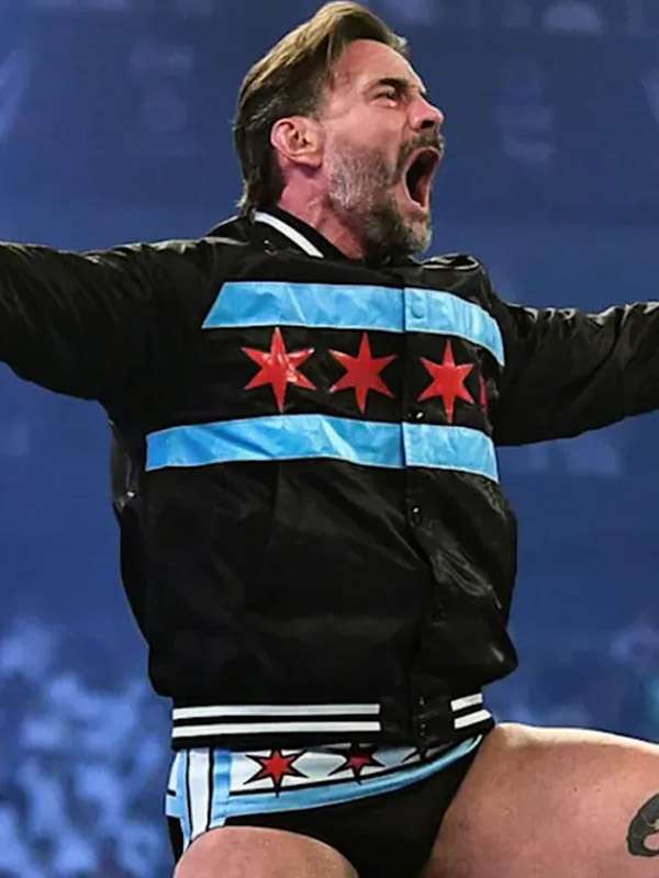 Night of Champions CM Punk Black Varsity Jacket - back view