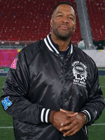 Michael Strahan Good Morning America Varsity Jacket - back view