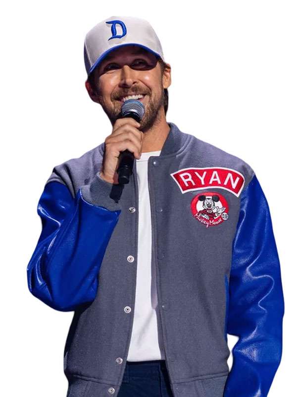 Ryan Gosling Mickey Mouse Club Varsity Jacket - side view