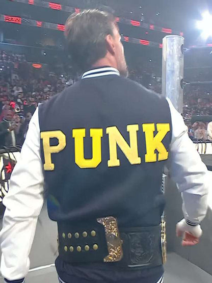 CM Punk Steiner Bros Varsity Jacket - back view