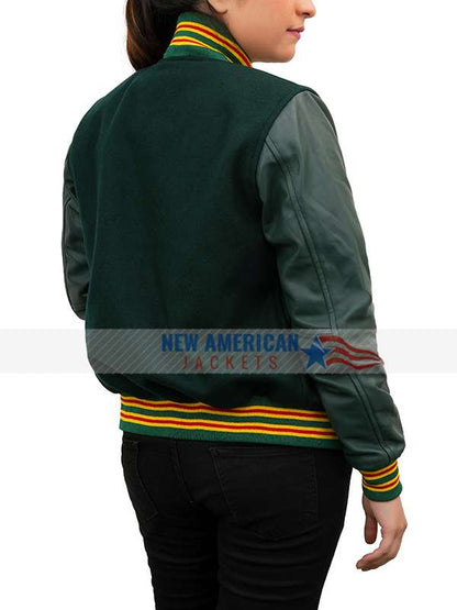 Am I Ok Lucy Green Varsity Jacket
