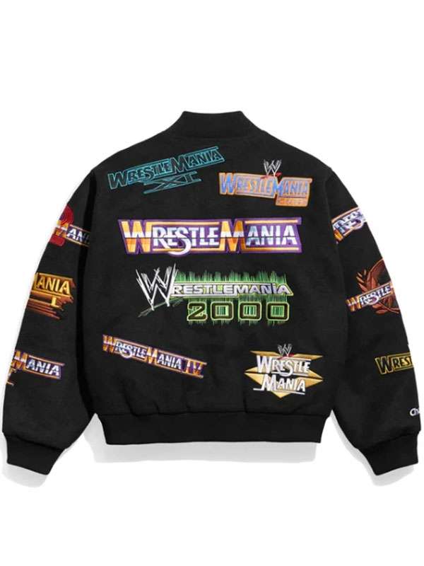 Wrestlemania 21 Black Varsity Jacket - back view