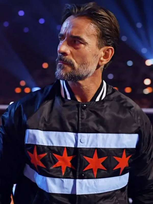Night of Champions CM Punk Black Varsity Jacket - detail view