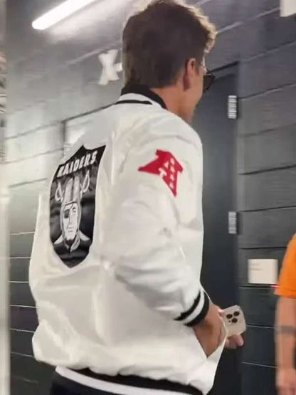 Tom Brady Raiders White Varsity Jacket