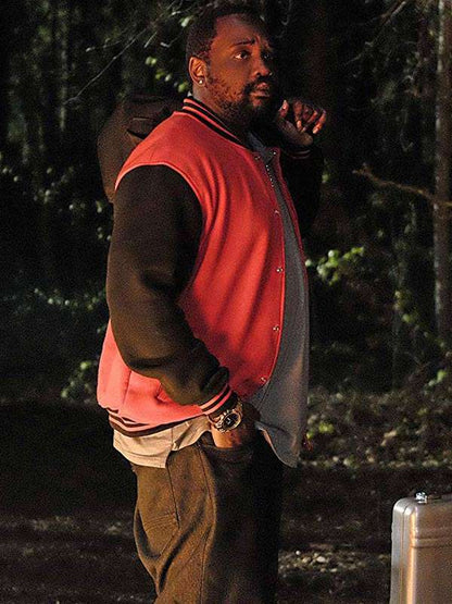 Atlanta Brian Tyree Henry Red Varsity Jacket - side view