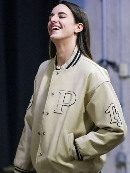 Caitlin Clark Letterman Jacket - back view