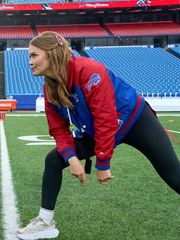 A Bills Love Story Holland Roden Varsity Jacket - back view