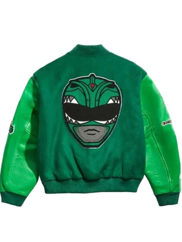 Power Rangers Green Varsity Jacket - back view