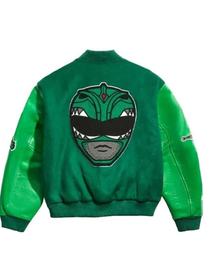 Power Rangers Green Varsity Jacket - back view