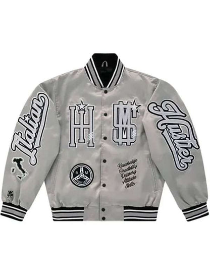 Cookin Soul Italian Hustler Silver Varsity Jacket
