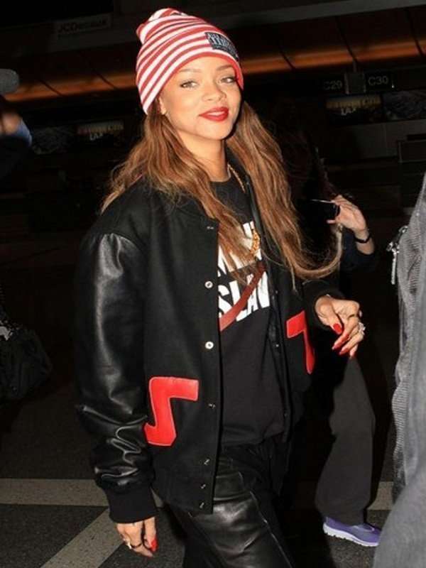 Rihanna Heart Love Varsity Jacket - detail view