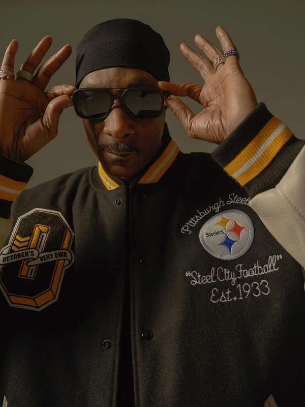 Snoop Dogg Pittsburgh Steelerser Varsity Jacket - back view