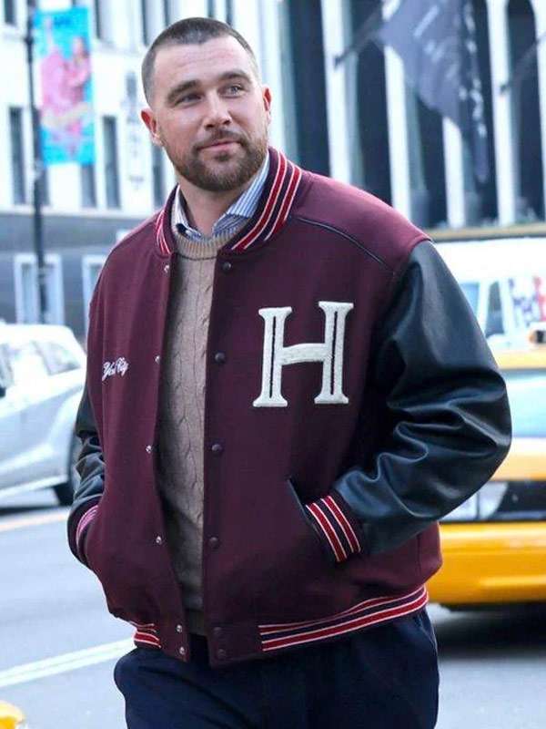 Central Park Travis Kelce Letterman Jacket - side view