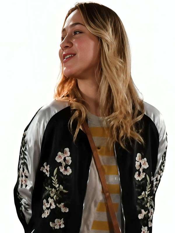 All Night Wrong Maria Bakalova Varsity Jacket - detail view