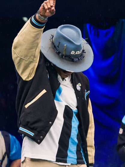 Carolina Panthers Cam Newton Varsity Jacket - back view