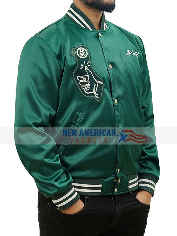 Seth Rogen Platonic 2023 Green Varsity Jacket - back view