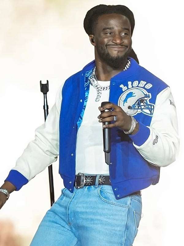 Shaboozey Detroit Lions Letterman Jacket - detail view