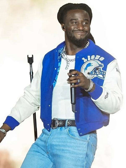Shaboozey Detroit Lions Letterman Jacket - detail view