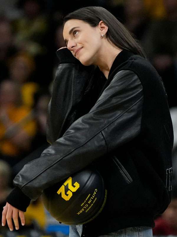 Caitlin Clark Indiana Fever 2025 Black Varsity Jacket - alternate view