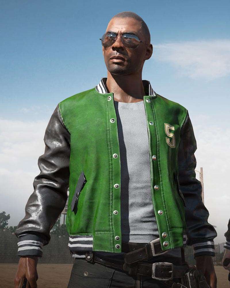 Pubg 5m Varsity Jacket - back view