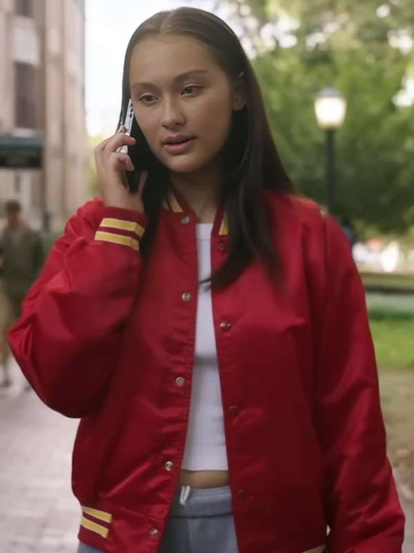 Lola Tung the Summer I Turned Pretty Red Varsity Jacket