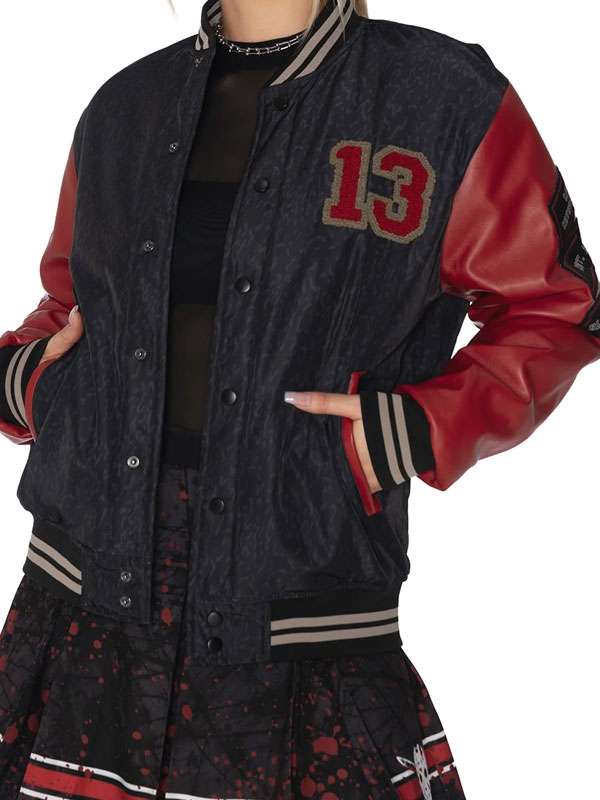 Halloween Friday the 13th Varsity Jacket - side view