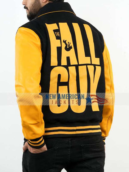 Ryan Gosling the Fall Guy Black and Yellow Varsity Jacket - alternate view