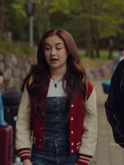 Anna Cathcart XO Kitty S02 Varsity Jacket - detail view