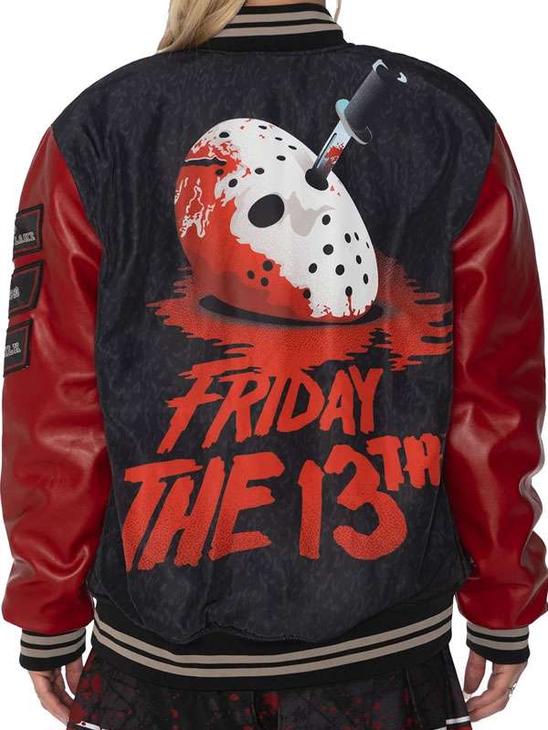 Halloween Friday the 13th Varsity Jacket - back view