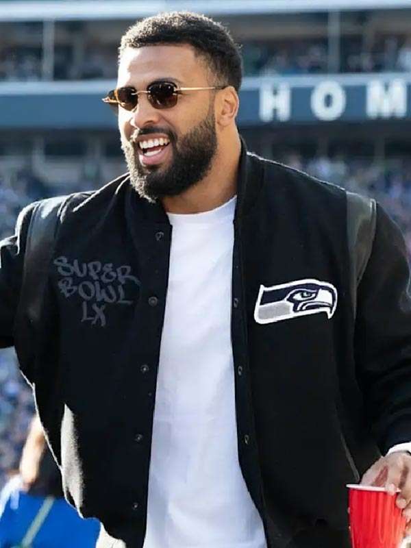 Super Bowl LX Julian Love Varsity Jacket - side view