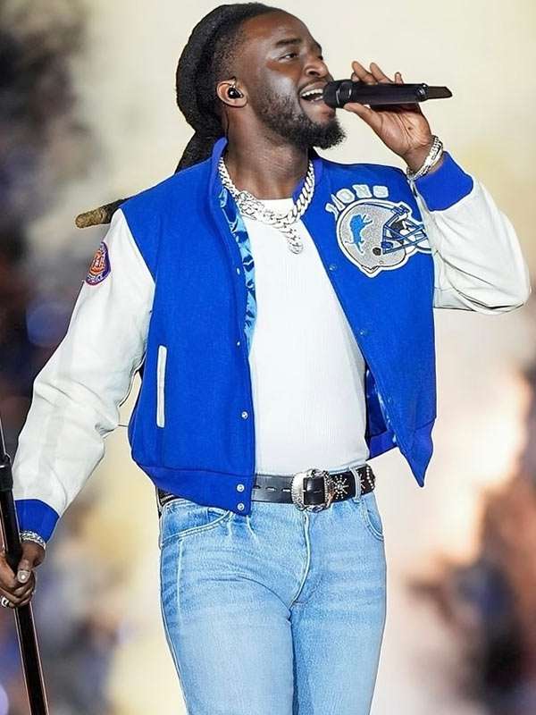 Shaboozey Detroit Lions Letterman Jacket - side view