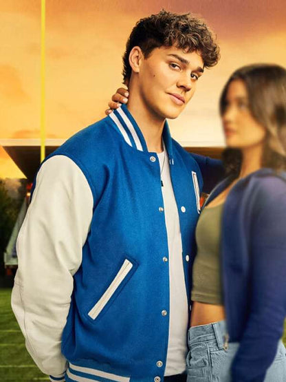 Noah Beck Sidelined the Qb and Me 2024 Varsity Jacket - back view