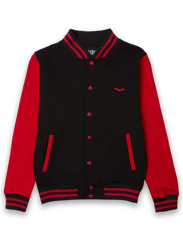 Black and Red Batman Varsity Jacket