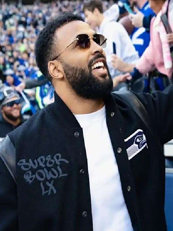 Super Bowl LX Julian Love Varsity Jacket - back view