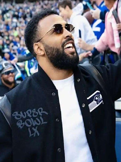 Super Bowl LX Julian Love Varsity Jacket - back view