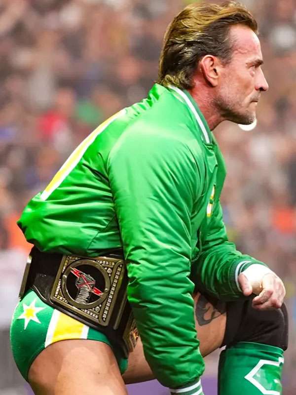 CM Punk Summerslam Green Varsity Jacket