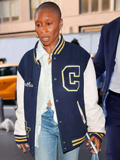 Cynthia Erivo NYC 2025 Varsity Jacket