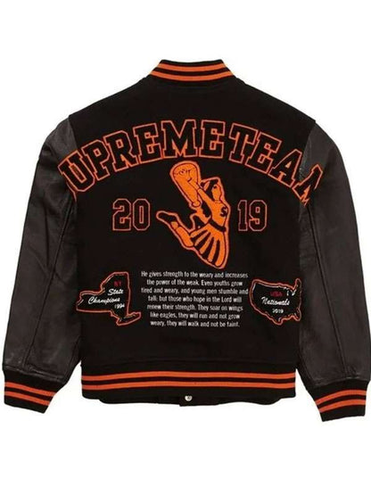 Supreme Team Varsity Jacket - back view